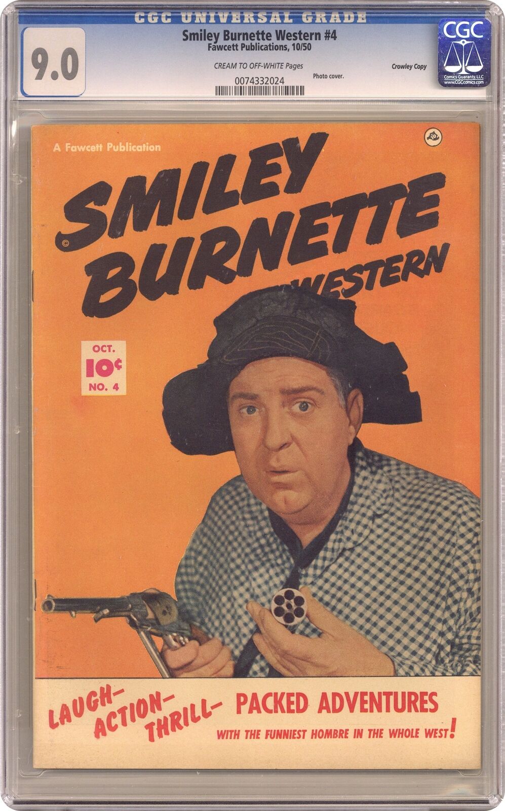 Smiley Burnette Western #4 CGC 9.0 1950 0074332024