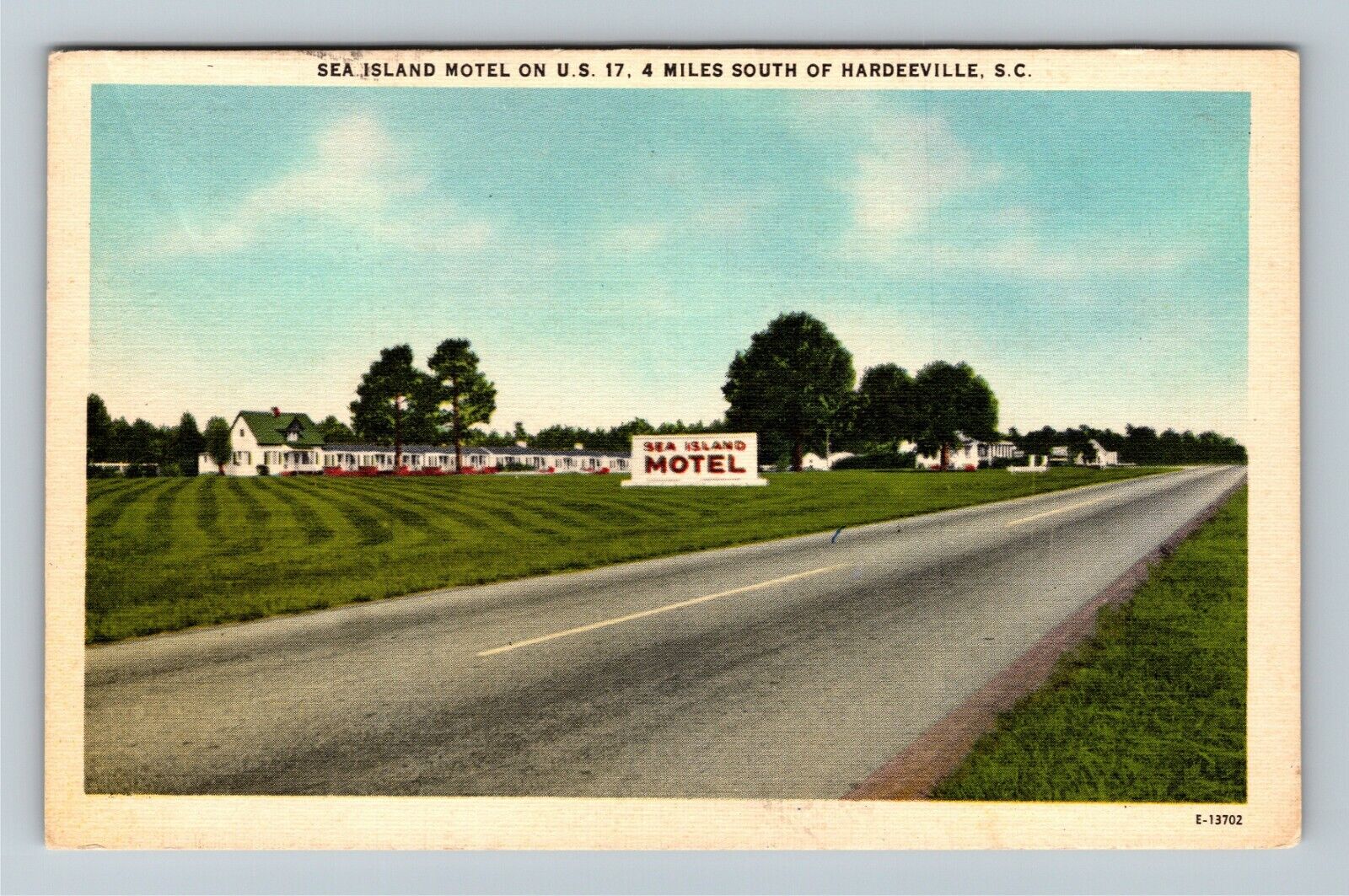 Hardeeville SC-South Carolina, Sea Island Motel, Antique Vintage Postcard