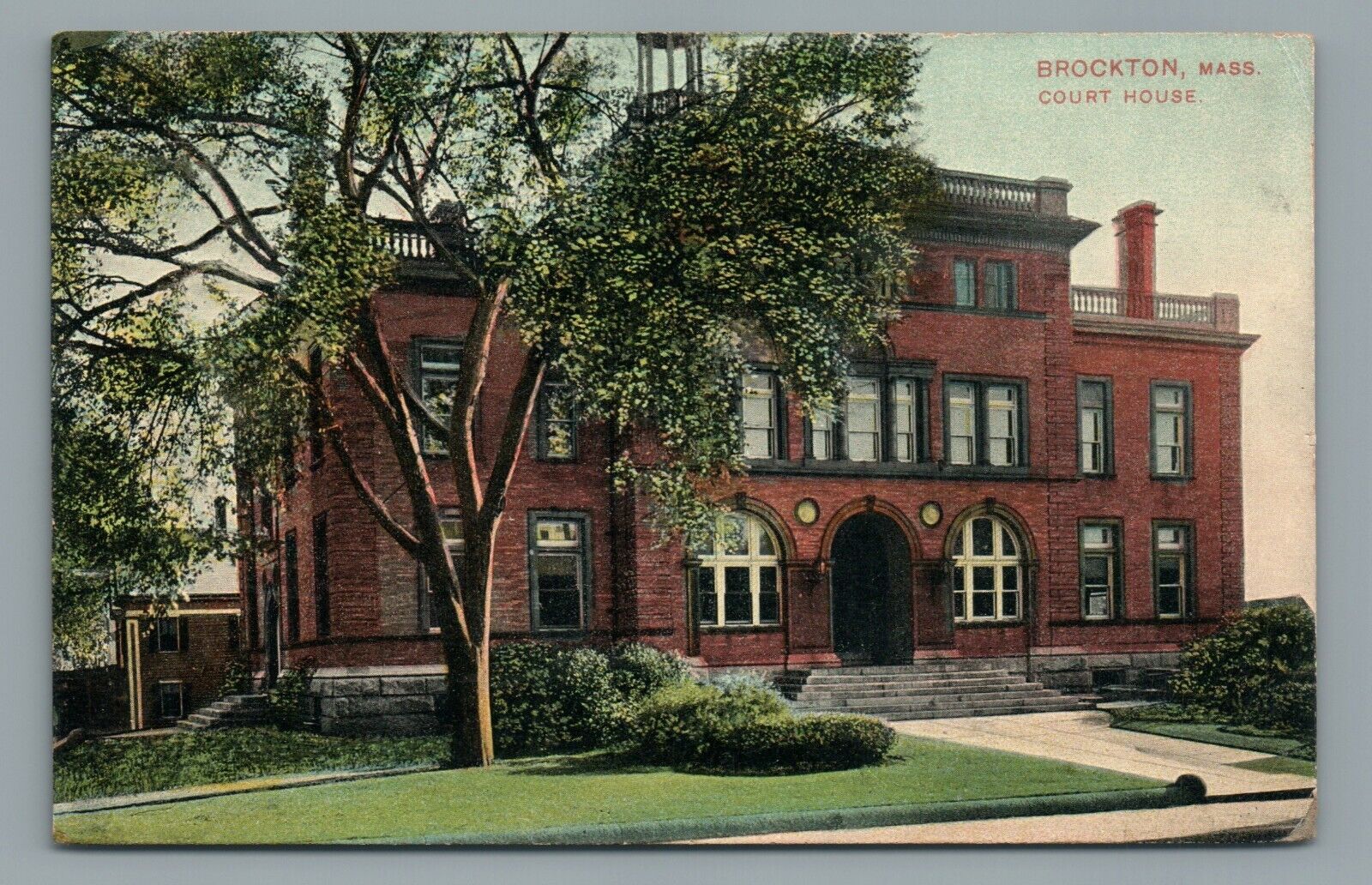 Brockton Mass Court House Plymouth County Massachusetts Vintage Postcard c1908