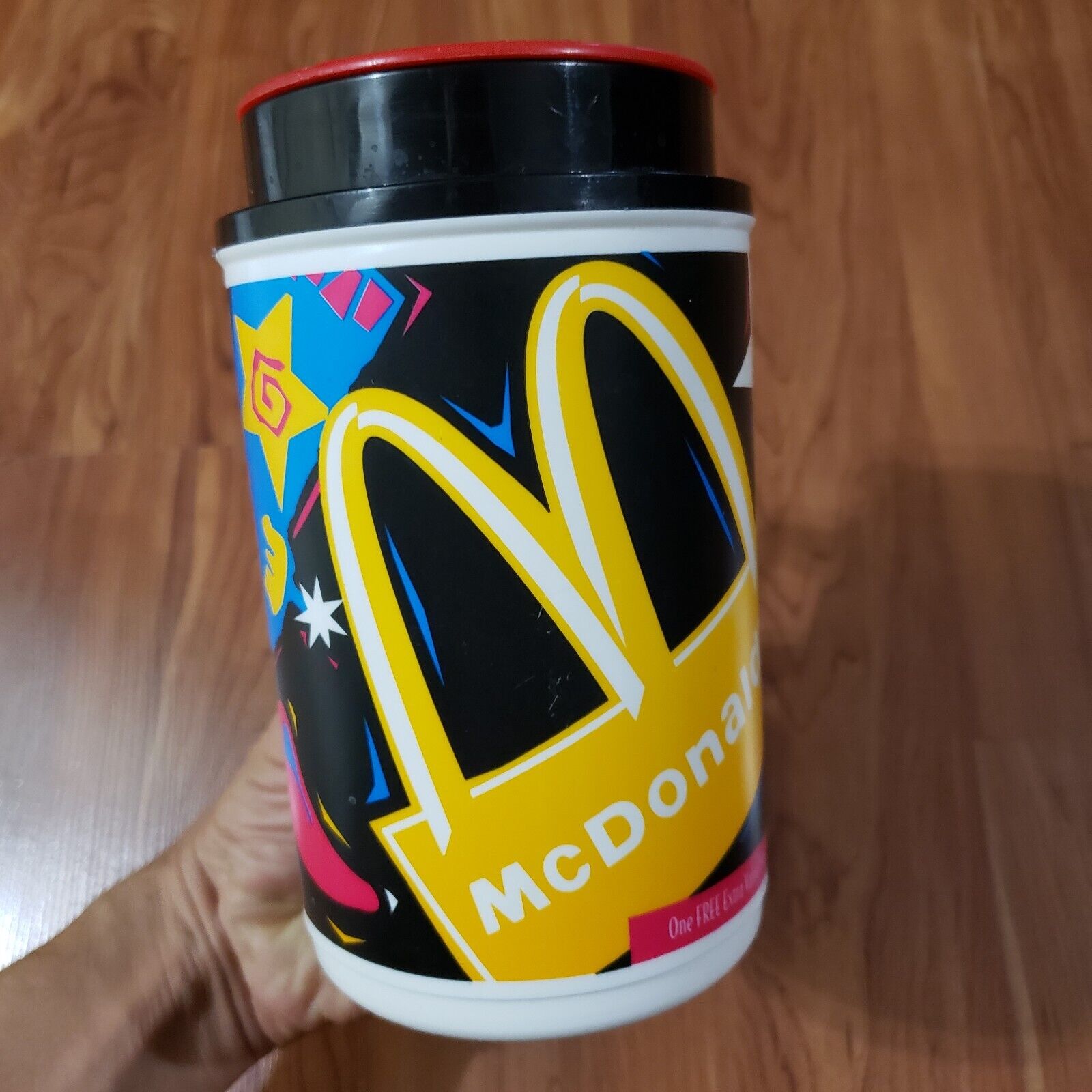 Vintage 1996 McDonald\'s Texas Rodeo Travel MUG Plastic coffee CUP Whirley Thermo