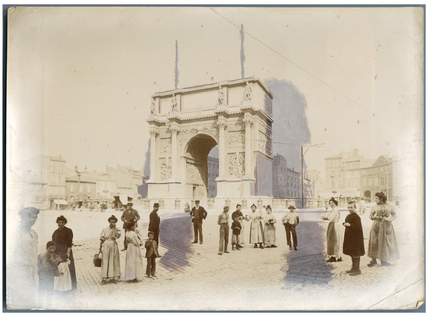 France, Marseille, Porte d'Aix, Arc de Triomphe vintage print.  c print