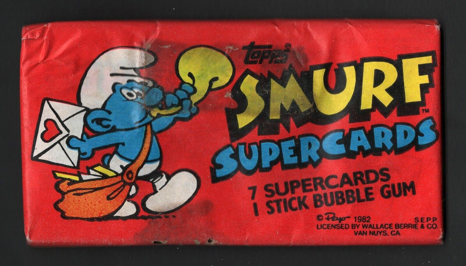 1982 Topps Smurfs Supercards Unopened Trading Card Pack  #A162