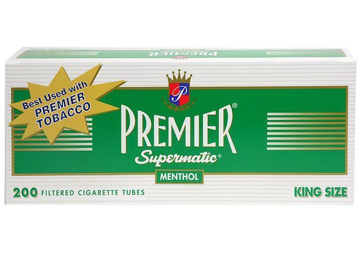Premier Menthol Green King Size KS Filtered Cigarette Tubes 5 Boxes (1000 tubes)