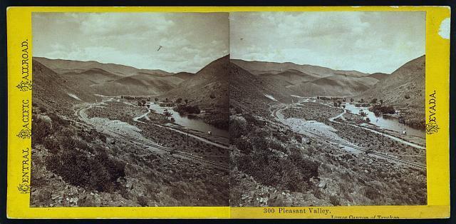 Pleasant Valley Lower canyon of Truckee c1900 Old Photo