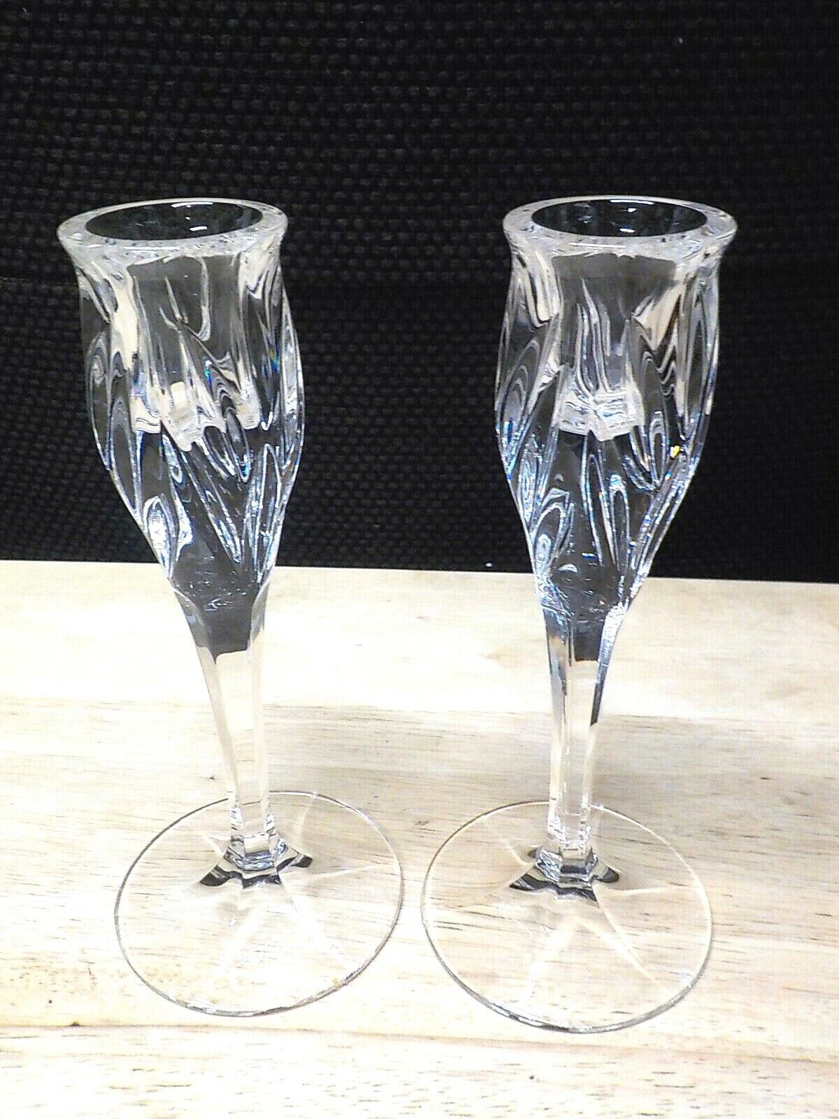 GORGEOUS PAIR OF CRYSTAL CANDLE STICKS OR HOLDERS