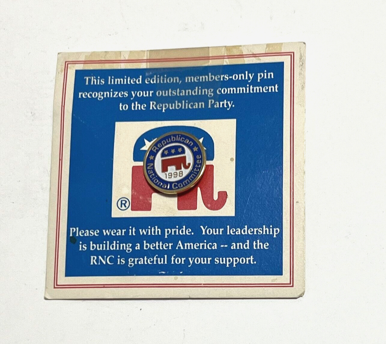 REPUBLICAN NATIONAL COMMITTEE Vintage RNC Limited- Members Only Lapel Pin GOP