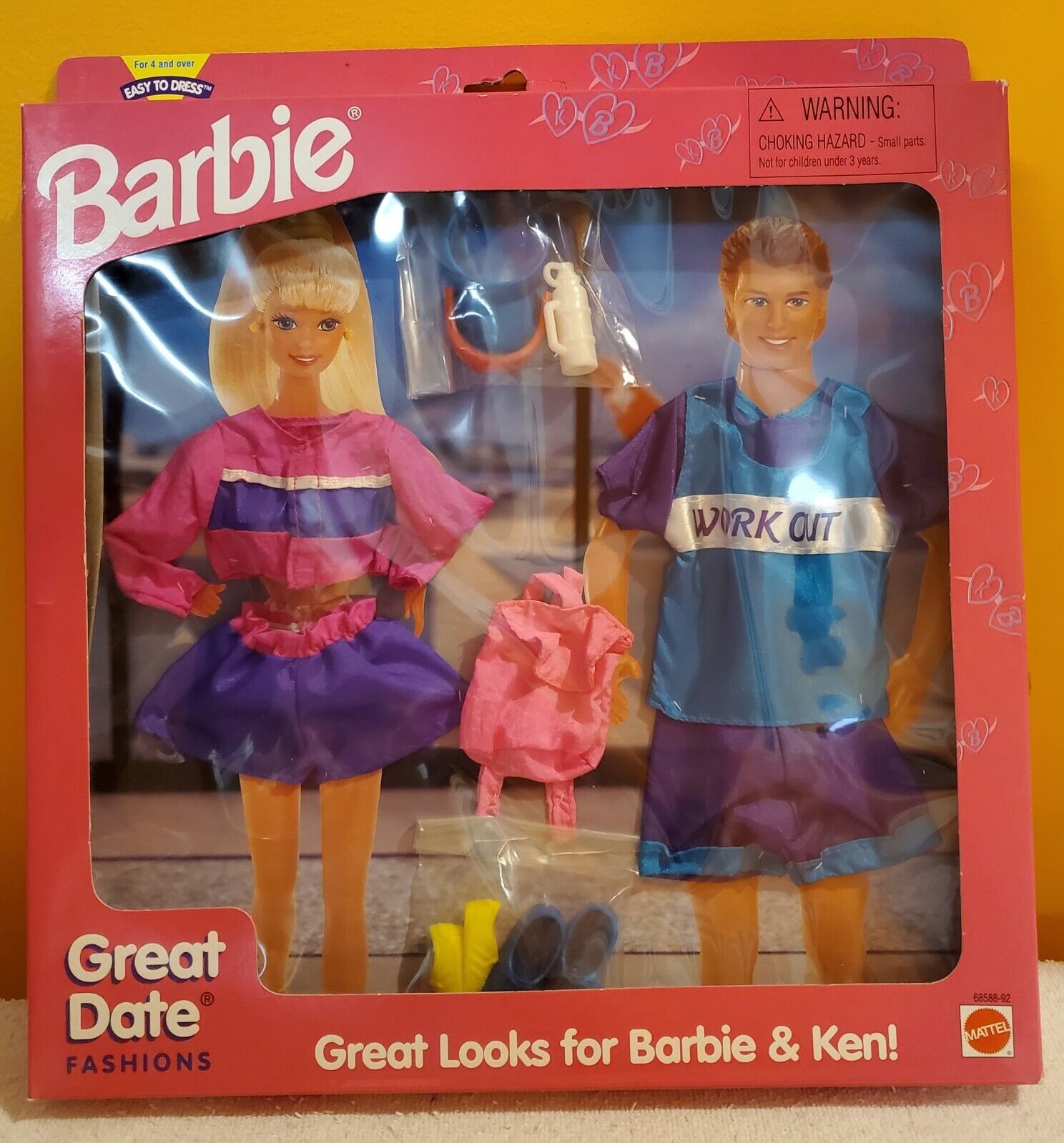 Vtg. Barbie & Ken 1996 Great Date Fashions Matching Workout Outfits MIB RARE