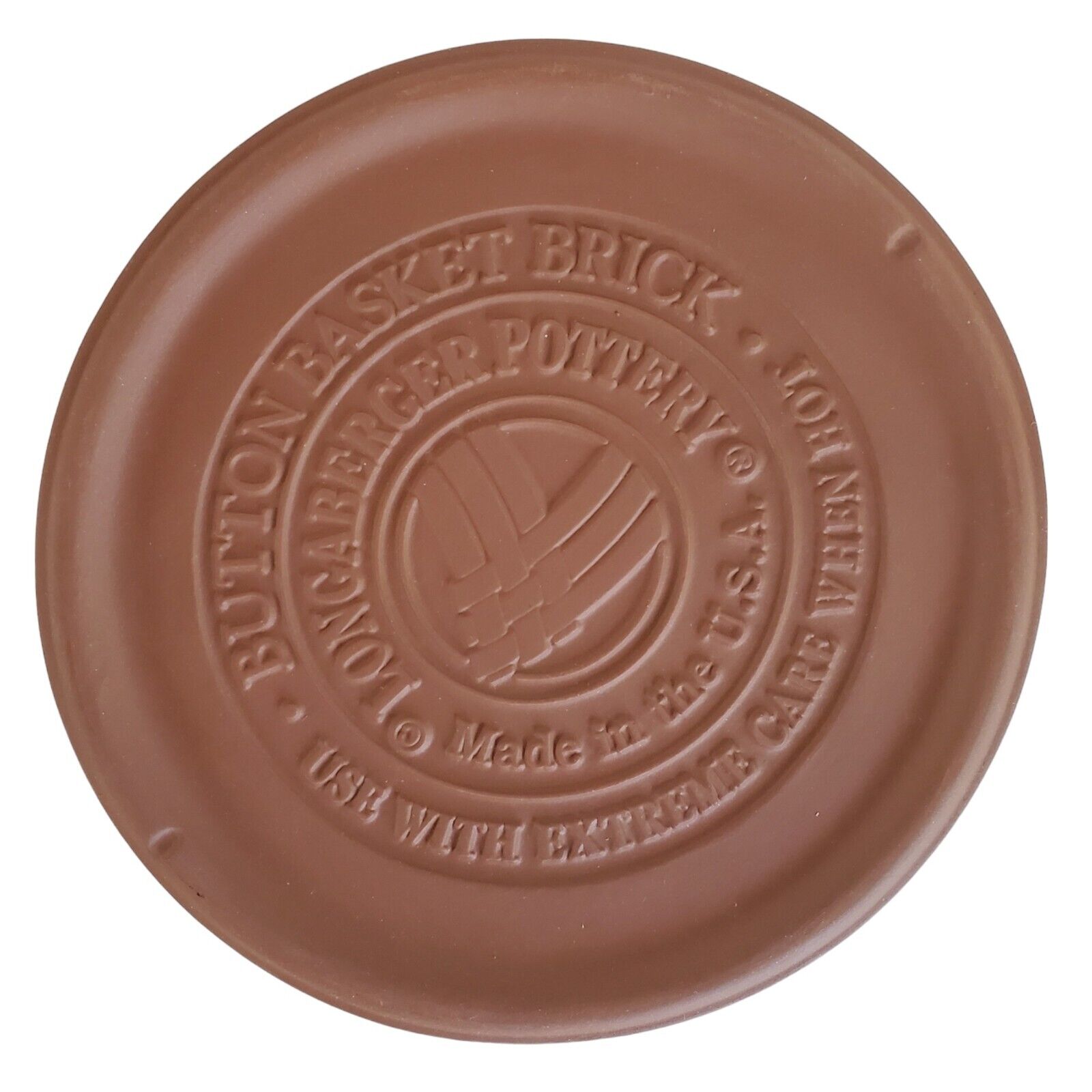 Longaberger Pottery Basket Weave Button Basket Warming Brick Bread #30198