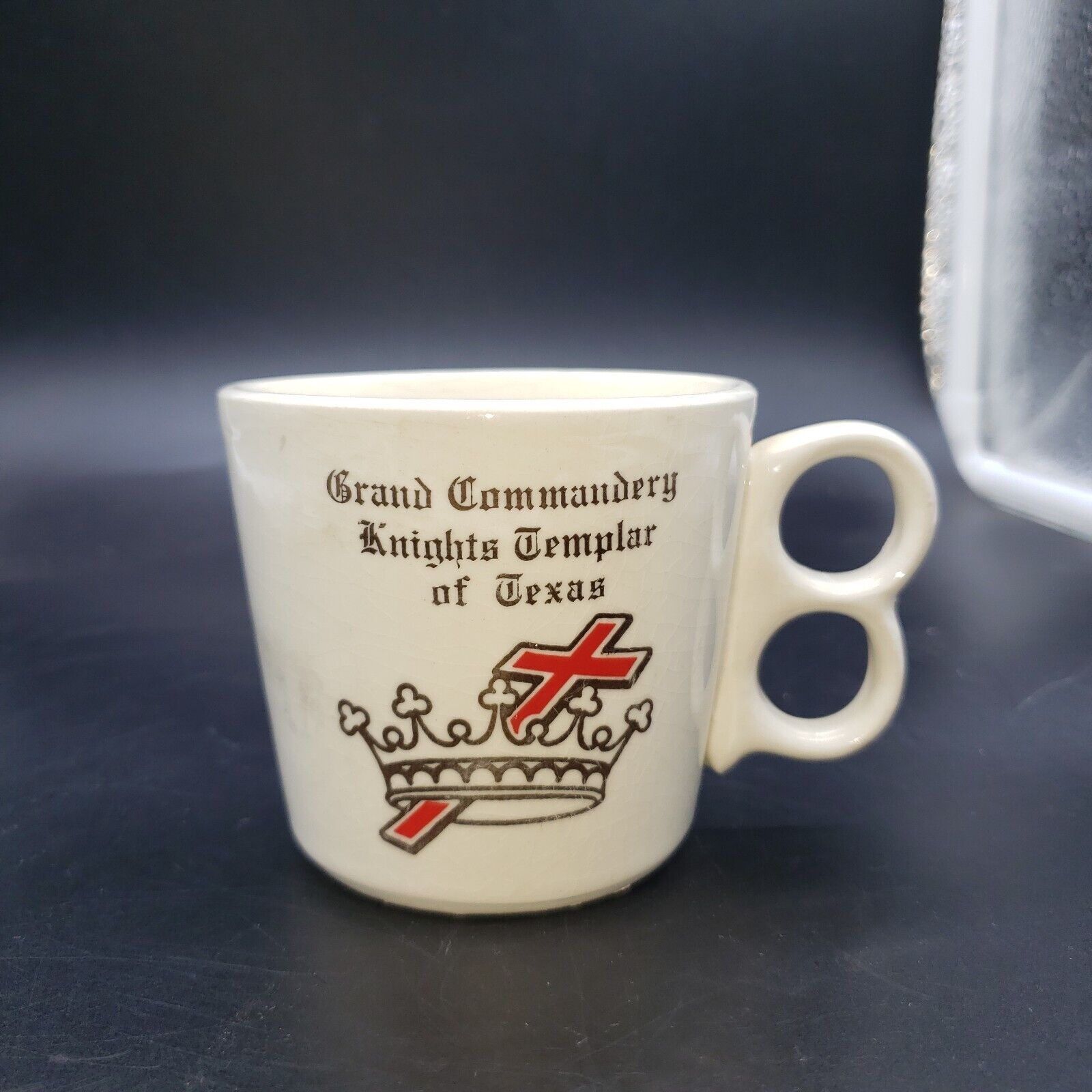 Vintage 1971 Masonic Knights Templar TEXAS Grand Commandery Coffee Cup Mug 