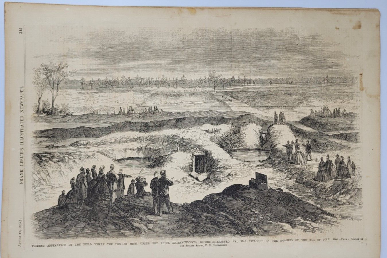 Frank Leslie\'s 8/19/1865  Battle of the Crater   /  Post war hospitals