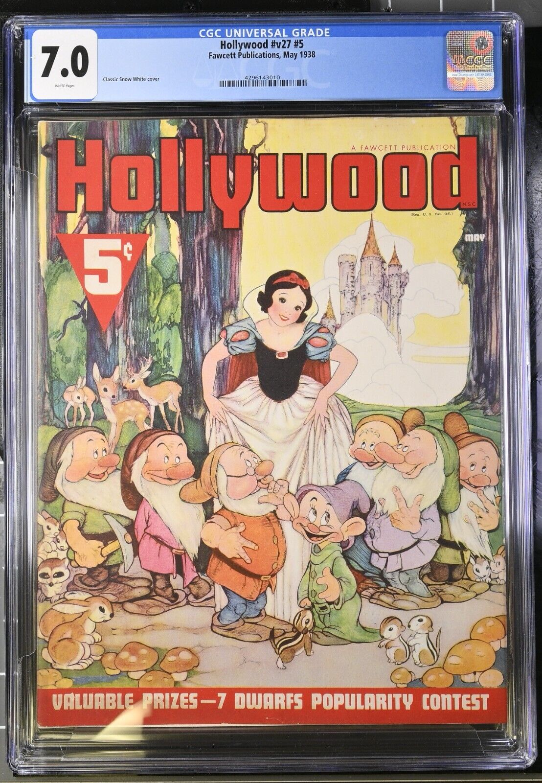 Hollywood Magazine Snow White May 1938 Disney High Grade Classic Cover