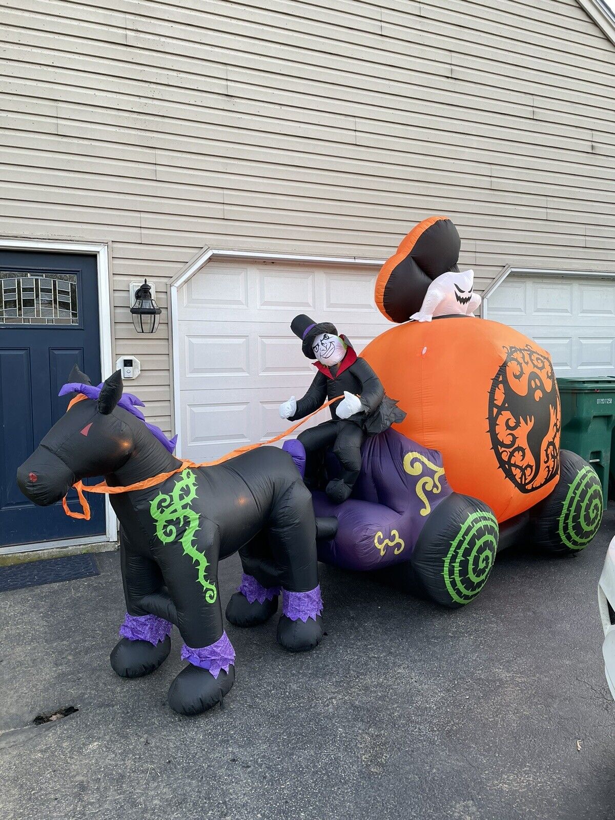 Gemmy Halloween Inflatable 12ft long Carriage