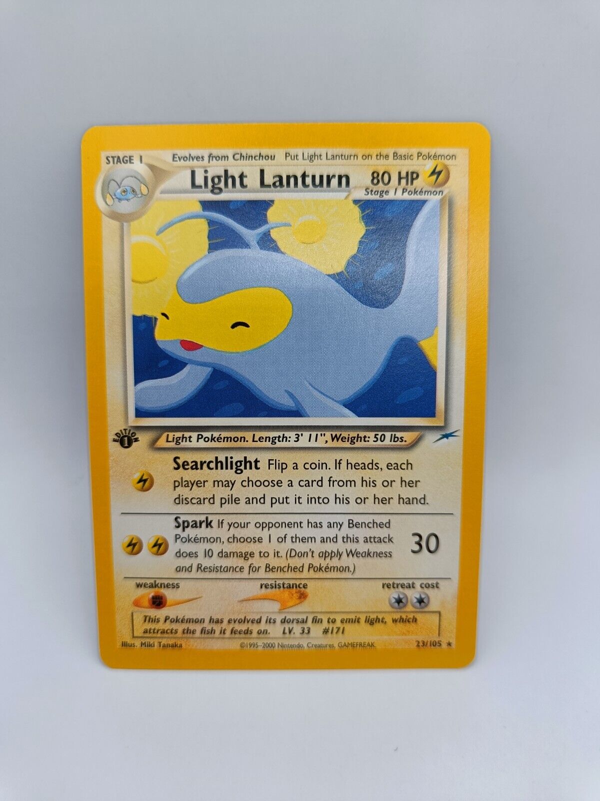 1st Edition Light Lanturn - 23/105 Neo Destiny Set WOTC - LP/NM Pokemon Card