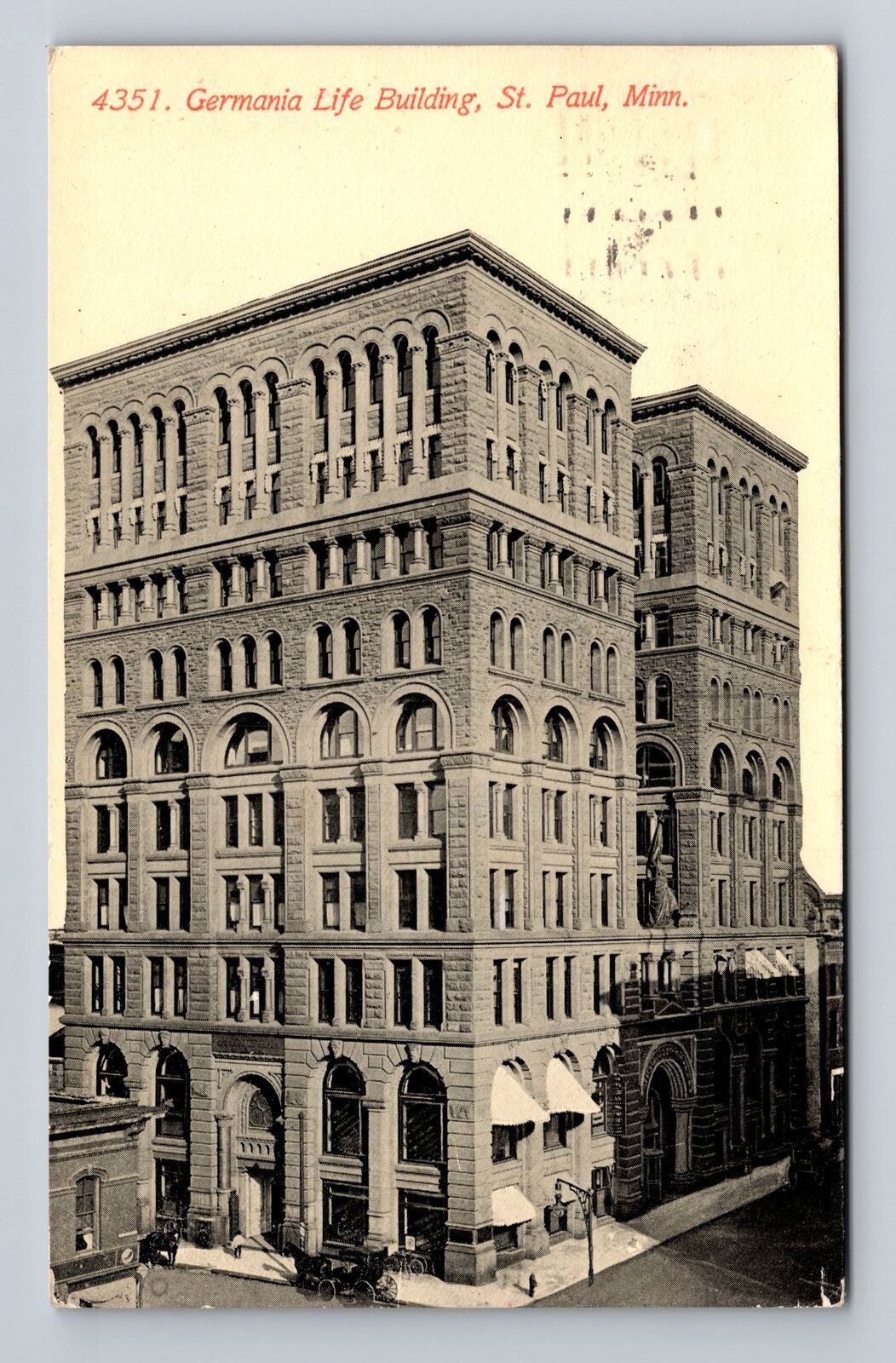 St Paul MN-Minnesota, Germania Life Building, Antique, Vintage c1911 Postcard