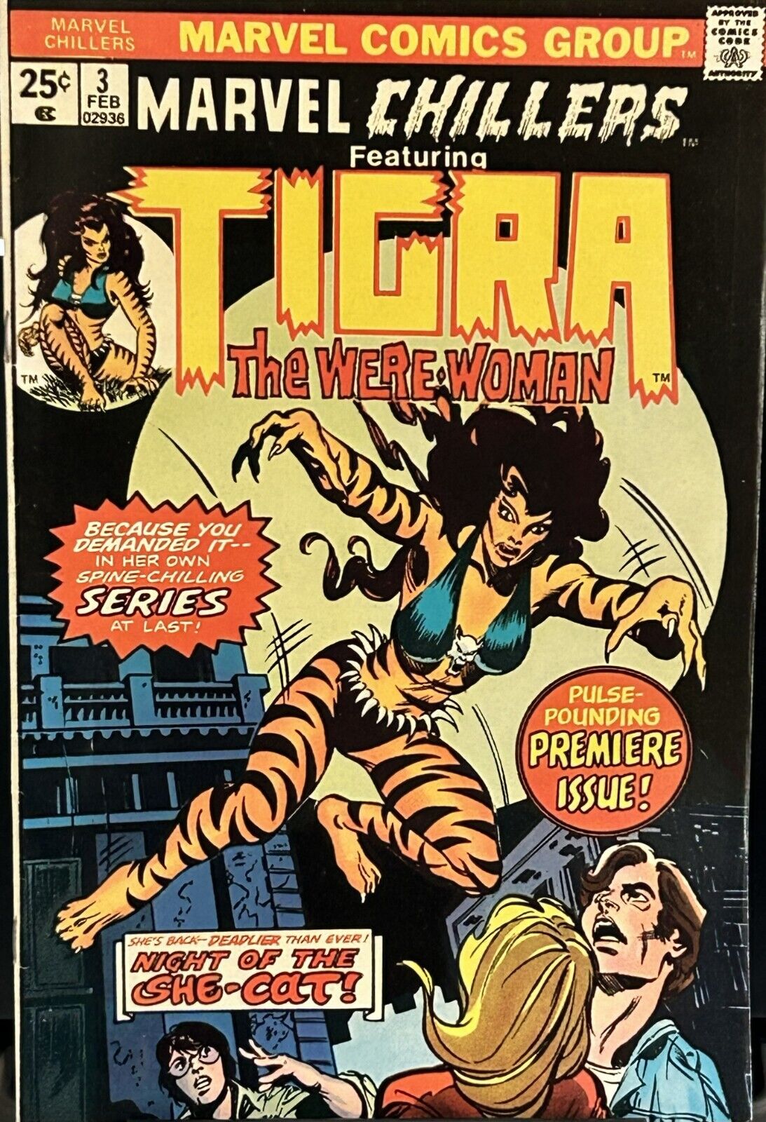 Marvel Chillers #3 Very Fine- Tigra The Werewoman Begins 1976