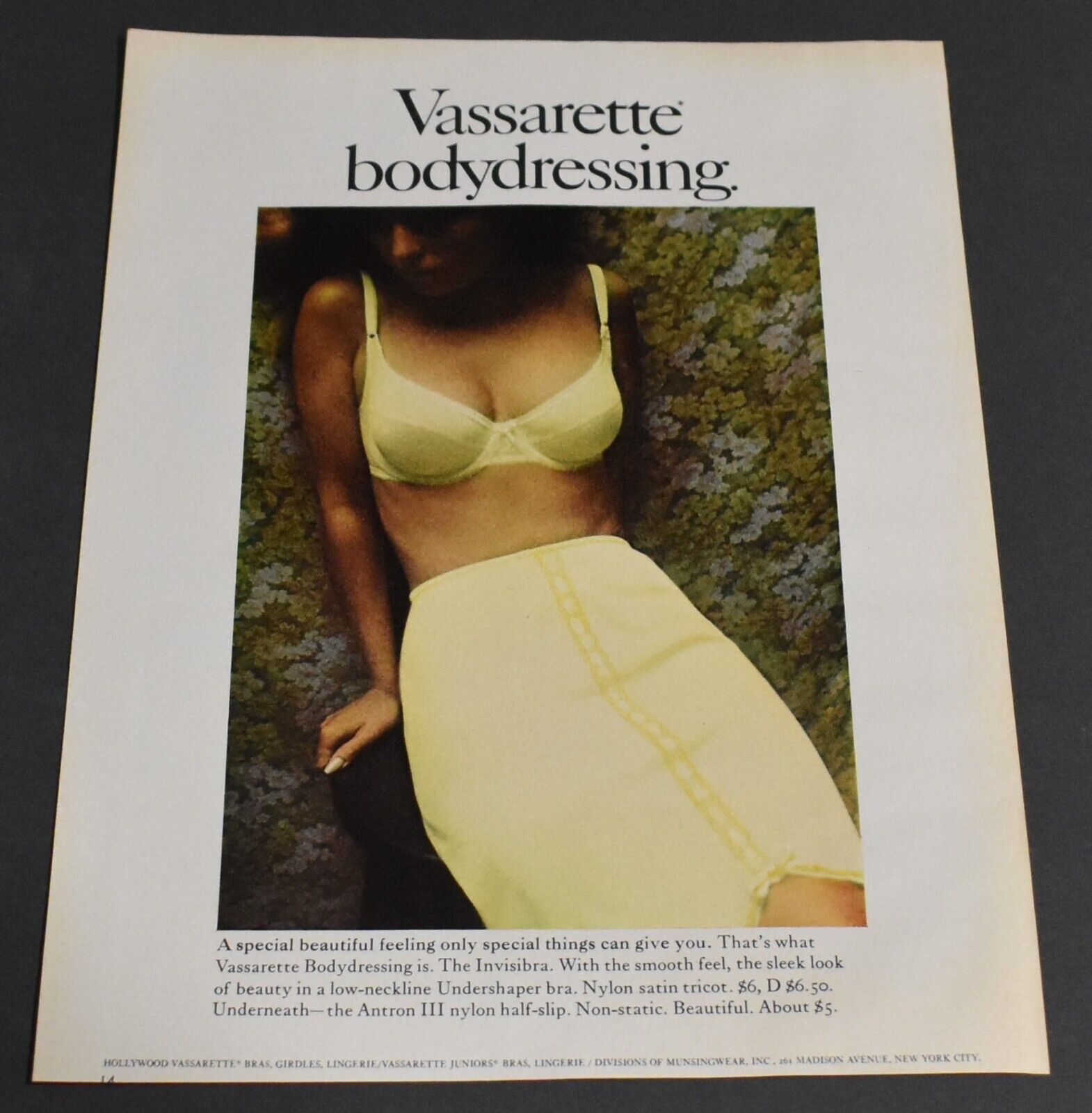 1971 Print Ad Sexy Vassarette Bodydressing Bra Brunette Lady Beauty Feminine art