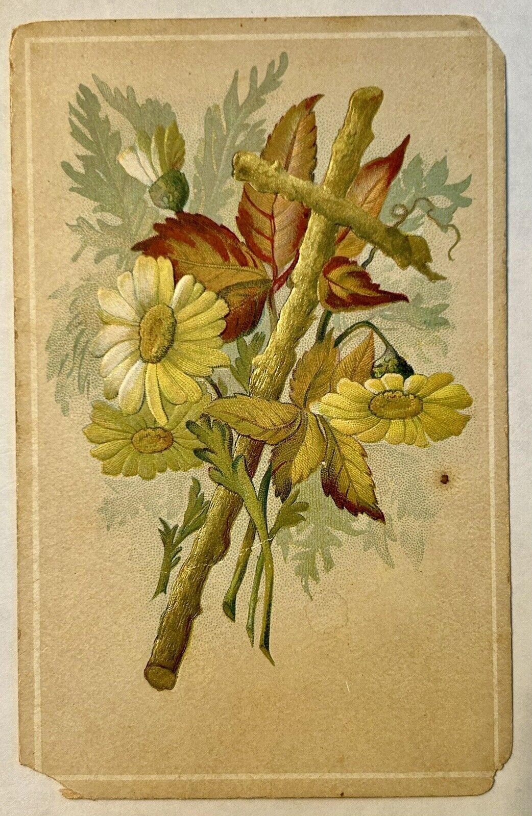 Vintage flower greeting card postcard