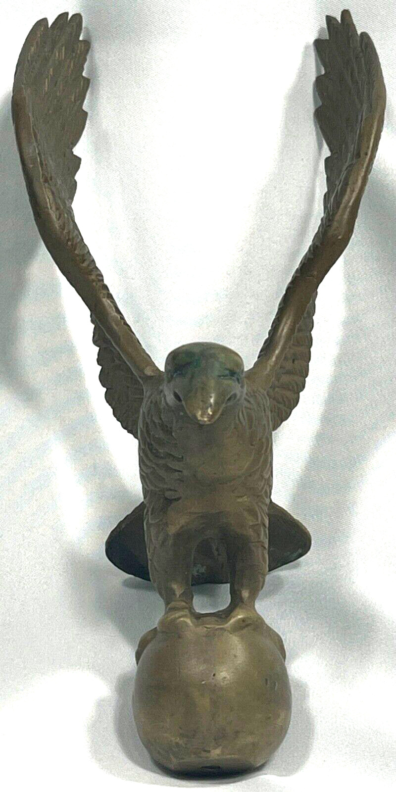 American Bald Eagle, Solid Brass, Finial Rustic Patina, Vintage
