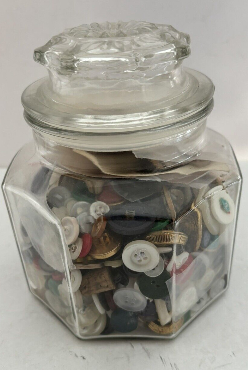 Large Button Lot in Vintage Jar - Miscellaneous Buttons