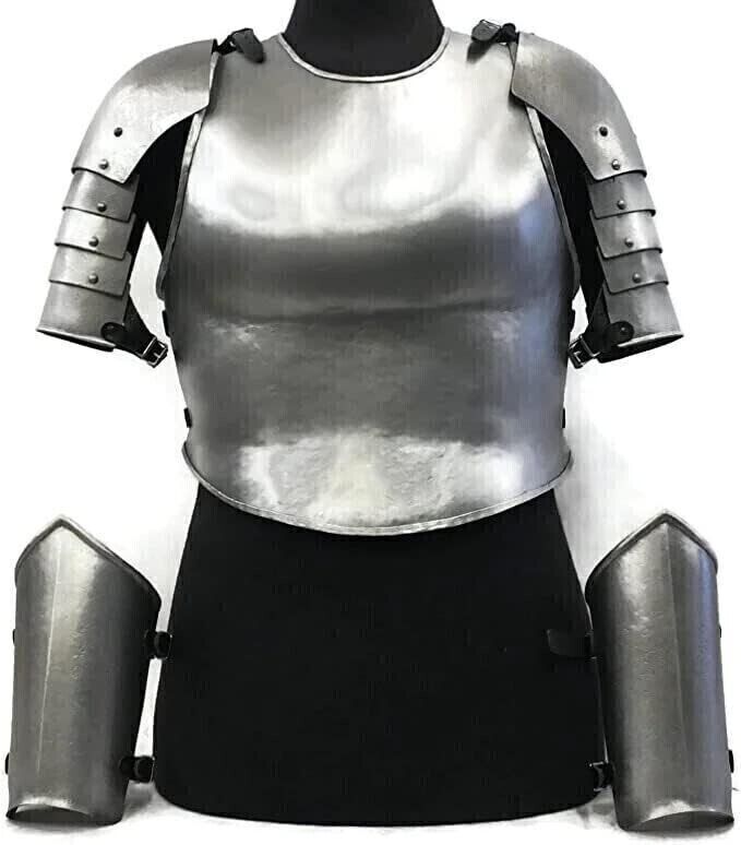 Female Medieval Upper Body Armour Set Lady Half Armor Suit LARP Fantasy Costume,