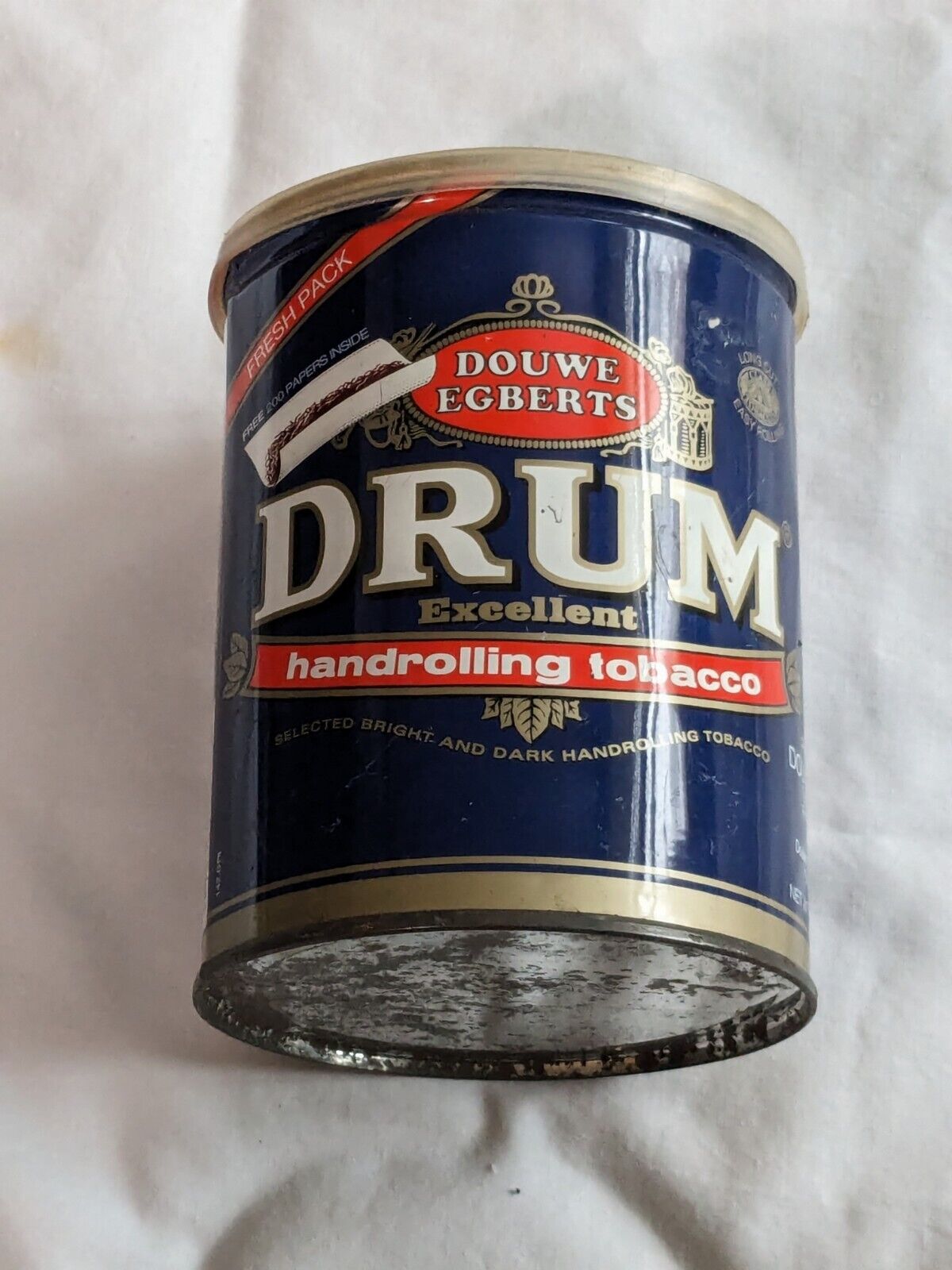 Vintage DOUWE EGBERTS Drum HANDROLLING Excellent TOBACCO Tin CAN w/ LID