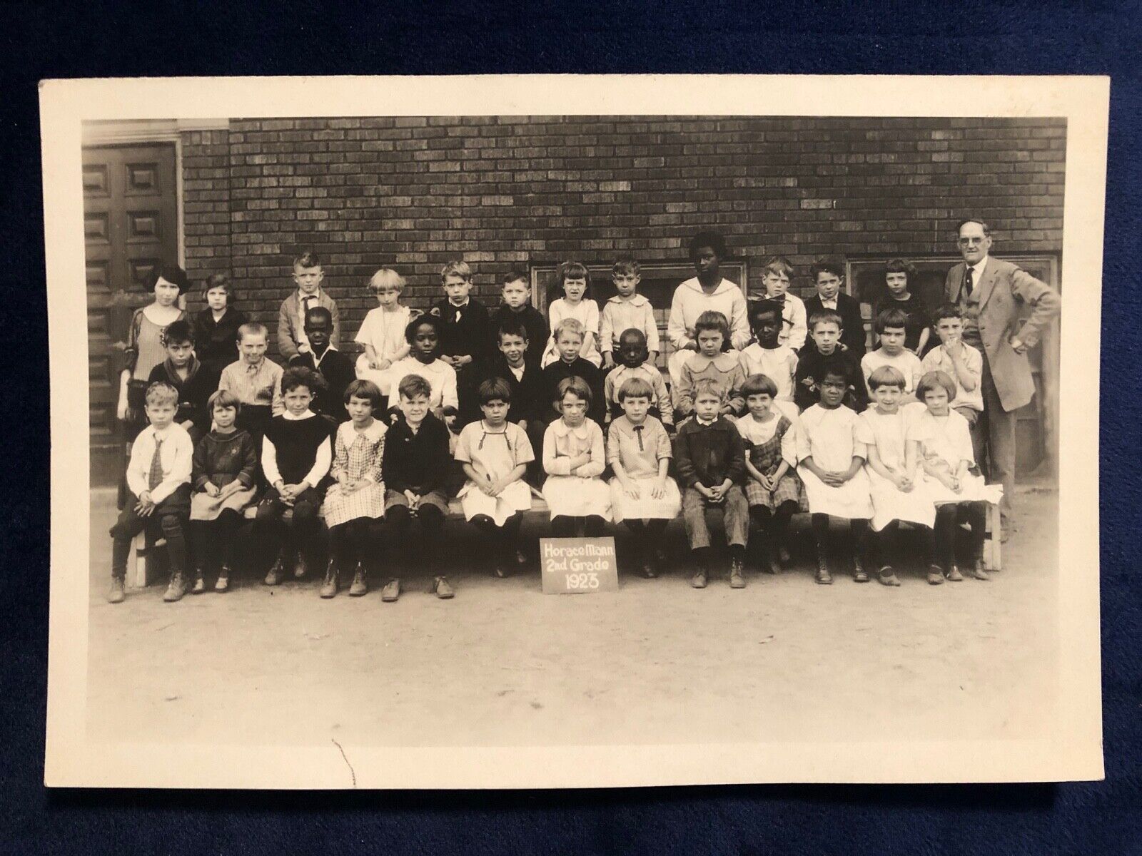 Vintage HORACE MANN SCHOOL 1923 B/W Photo Students 2nd Grade Massillon Oh ID\'d 3