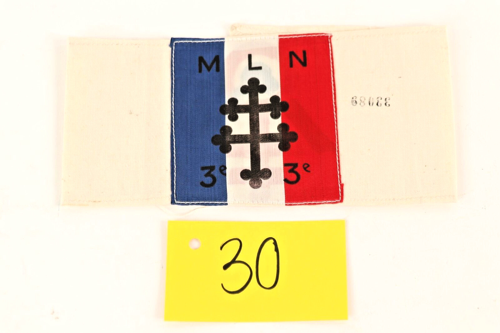 Free French Resistance Armband- 3rd District- Unissued