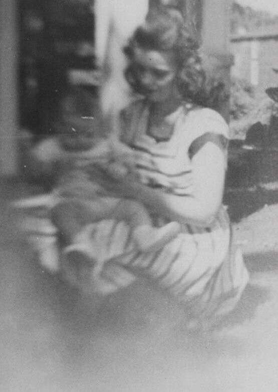 9R Photograph Portrait Young Mother And Child Porch 1947