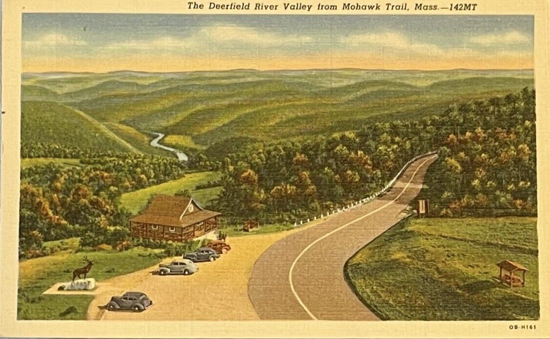 Deerfield River Valley, Mohawk Trail, Mass Vintage Postcard. Q032
