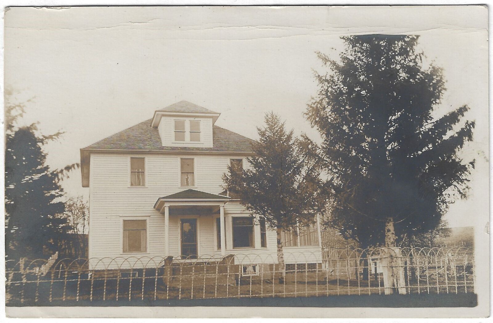 House Exterior Fence Coon Rapids IA 1910s Vintage RPPC Photo Postcard