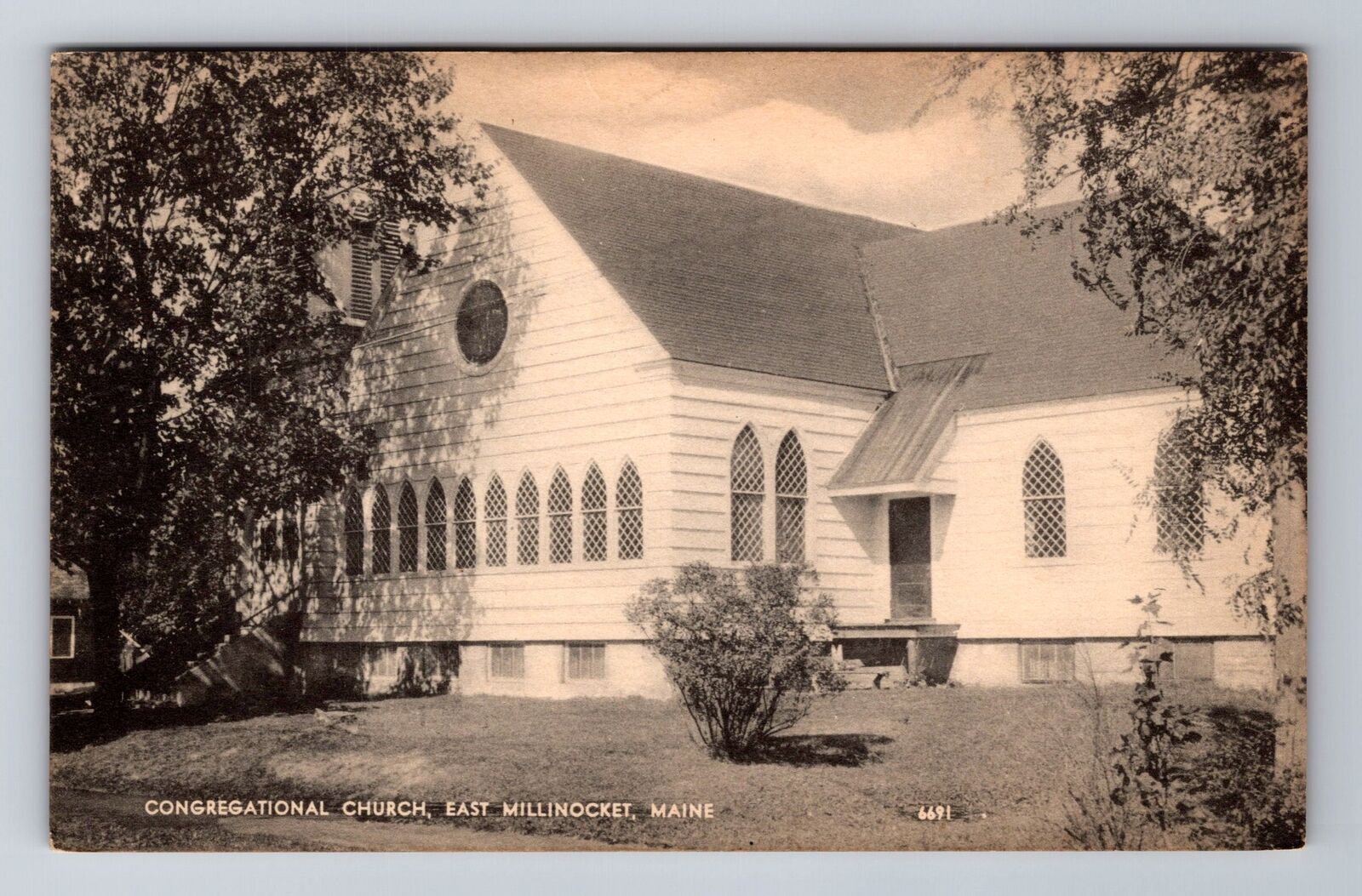 East Millinocket ME-Maine, Congregational Church, Antique Vintage Postcard