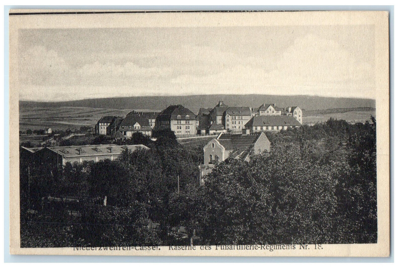c1920's Barracks of the Fussartillerie Regiments Niederzwehren Germany Postcard