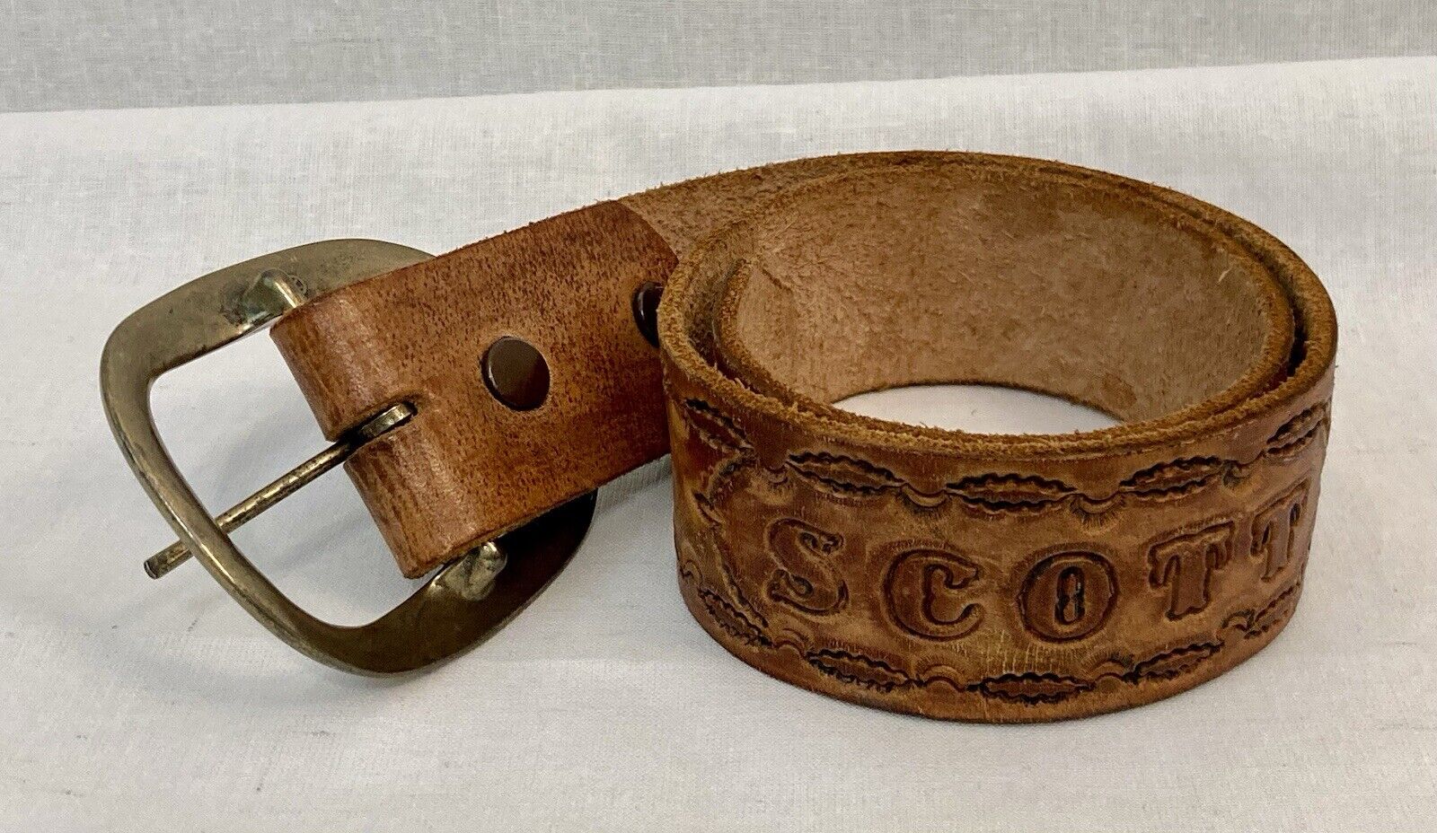 Vintage Tooled Leather Child\'s Belt c. 1950s or \'60s \