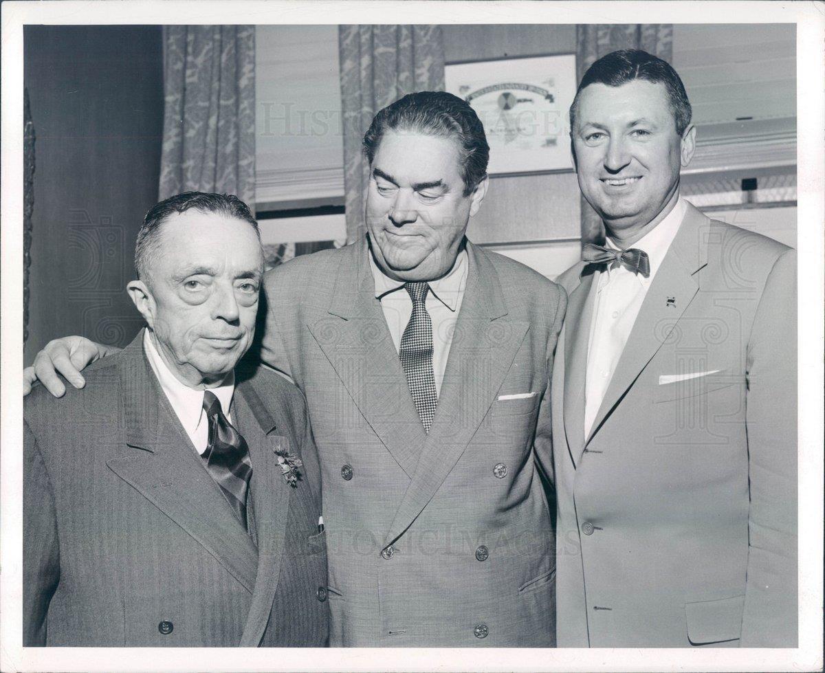 1956 Press Photo St Louis MO MLB JG Taylor Spink, Roy Hamey, Mark Cox