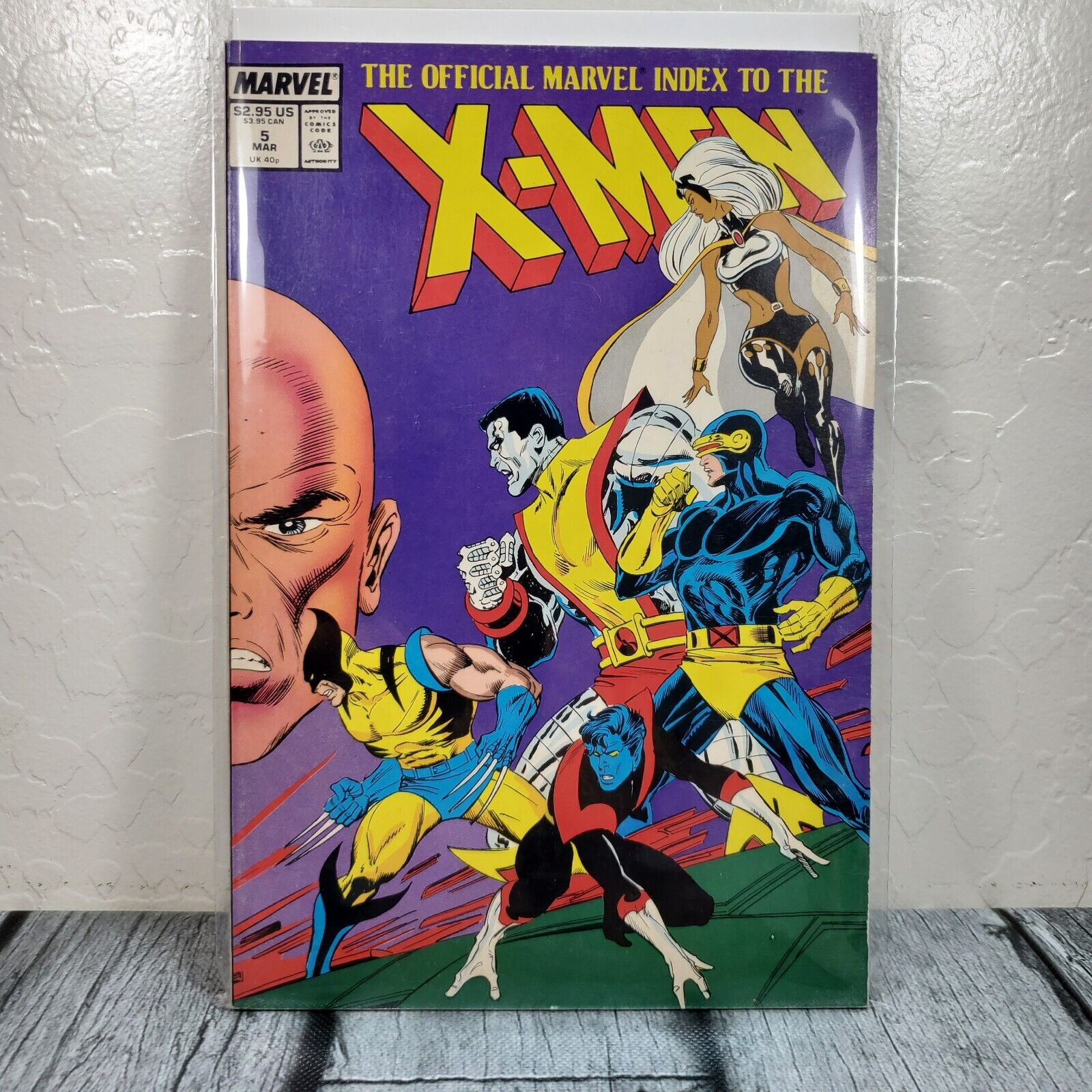 Official Marvel Index To The X-Men #5 1988 Vintage Marvel Comic Book, Sleeved