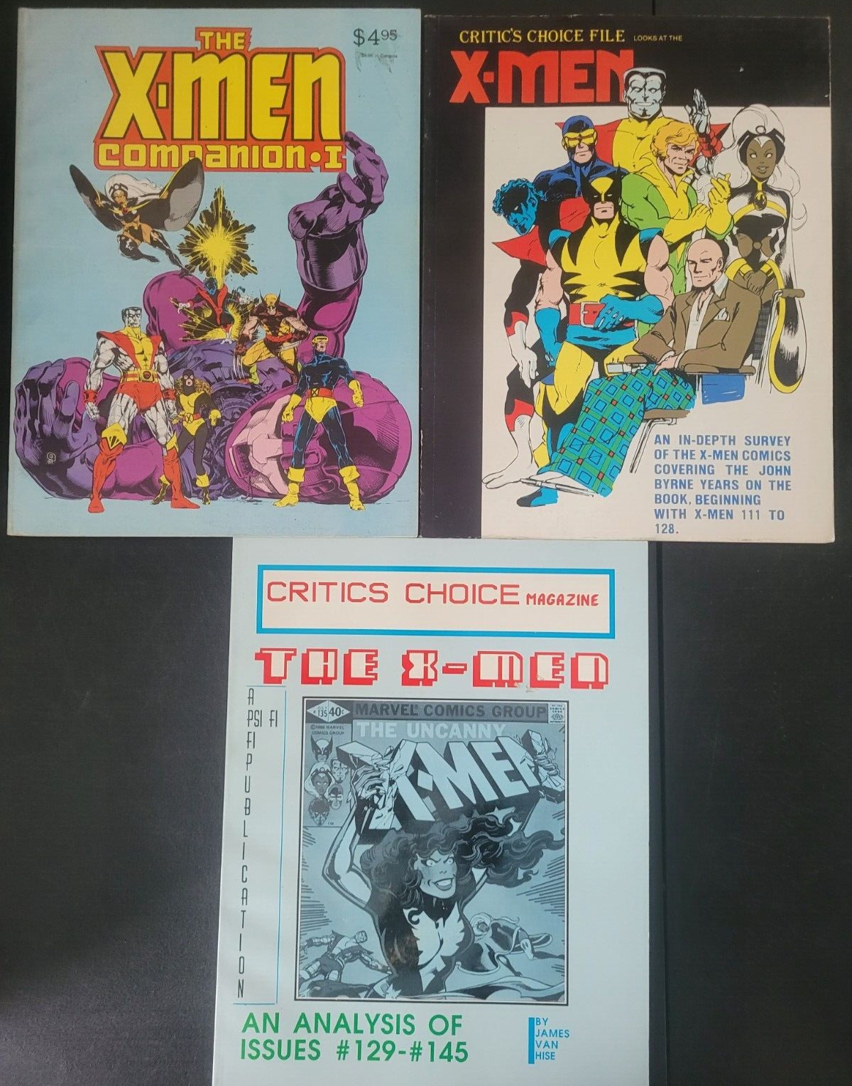 X-MEN CHRONICLES & CRITICS CHOICE FILES SET OF 3 BOOKS 1982 FANTAGRAPHICS MARVEL