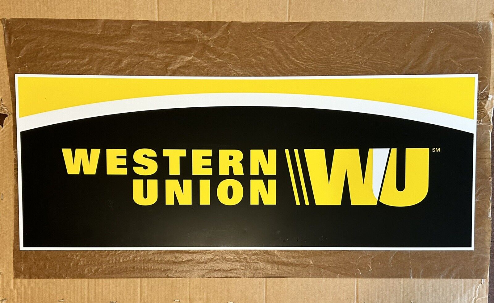 WESTERN UNION WU sm Loyalty Program Tin Metal Retailer Advertising Sign 42x16\