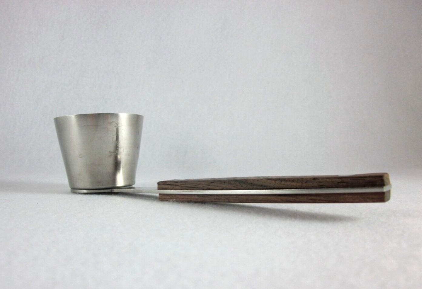 Vintage Wood & Stainless Steel Handled Cocktail Measuring Shot Glass Japan Made