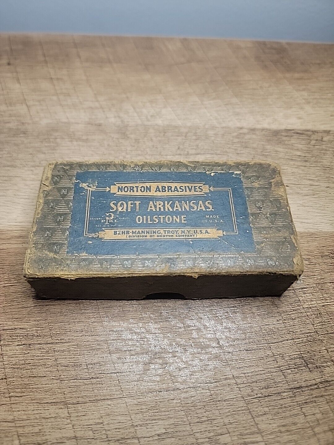 Vintage Norton Abrasives Soft Arkansas Oilstone In Original Packaging 