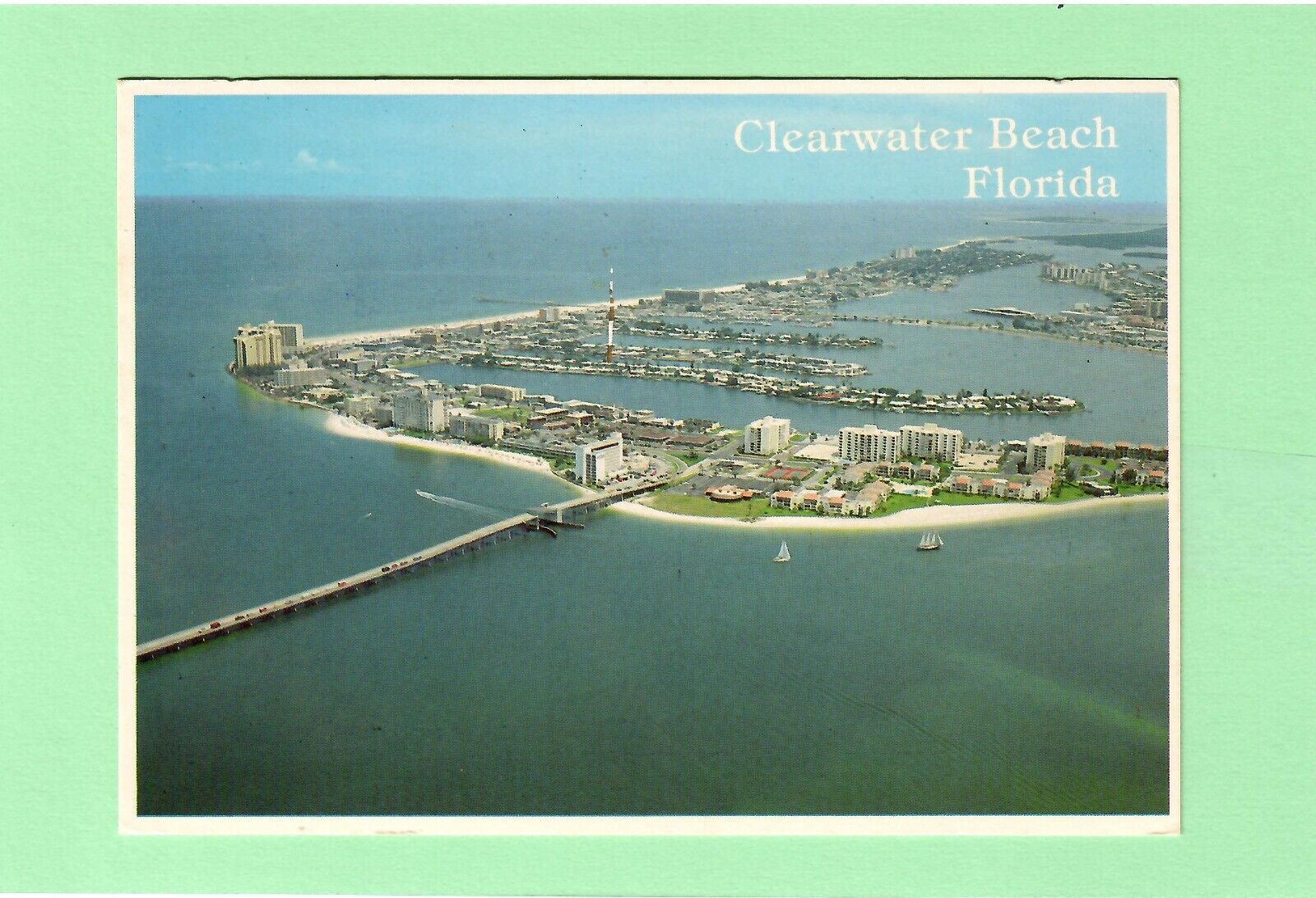 Florida - Clearwater Beach - Aerial Panoramic View - 4 x 6 - Unused Postcard