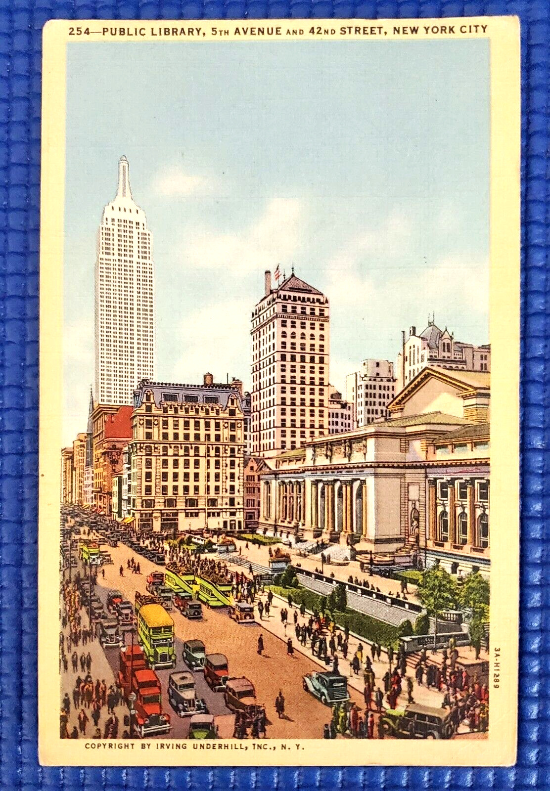 Vtg c 1945 Public Library 5th Avenue & 42nd Street New York City NY Postcard