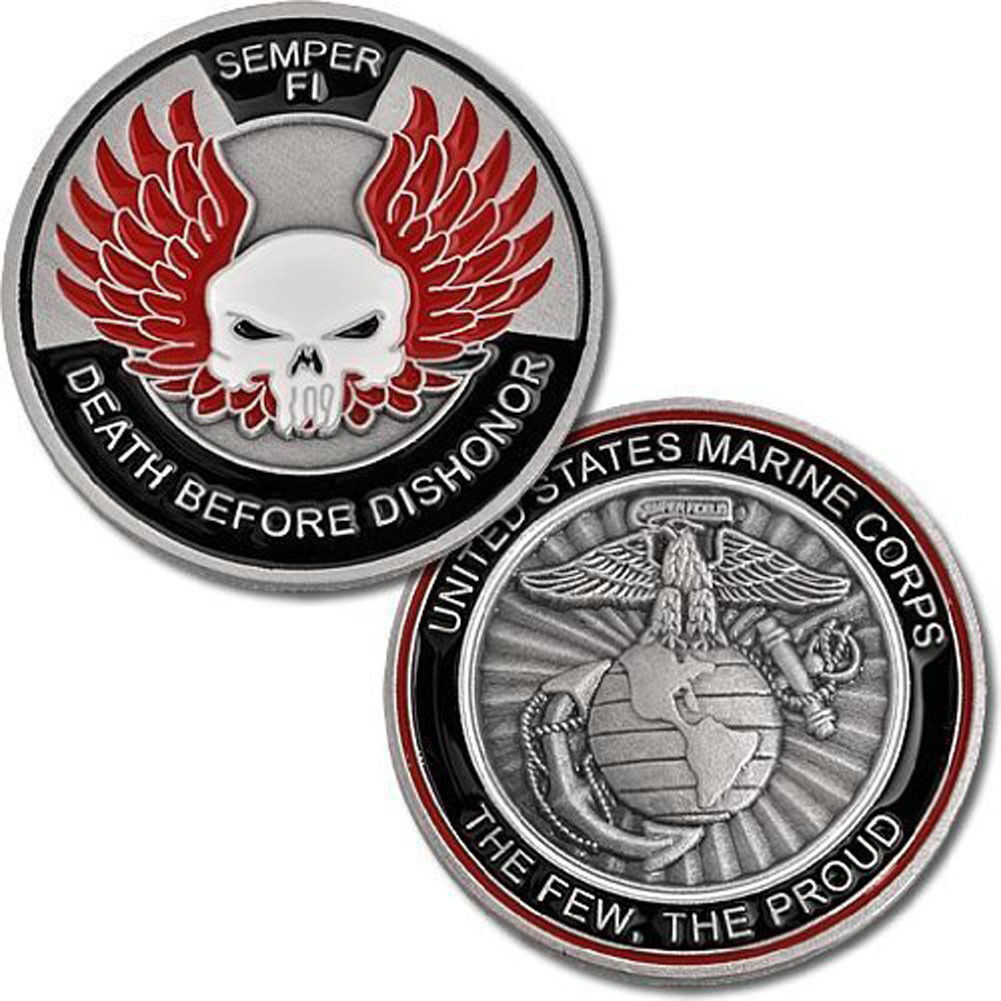 NEW Marine Corps Death Before Dishonor Challenge Coin