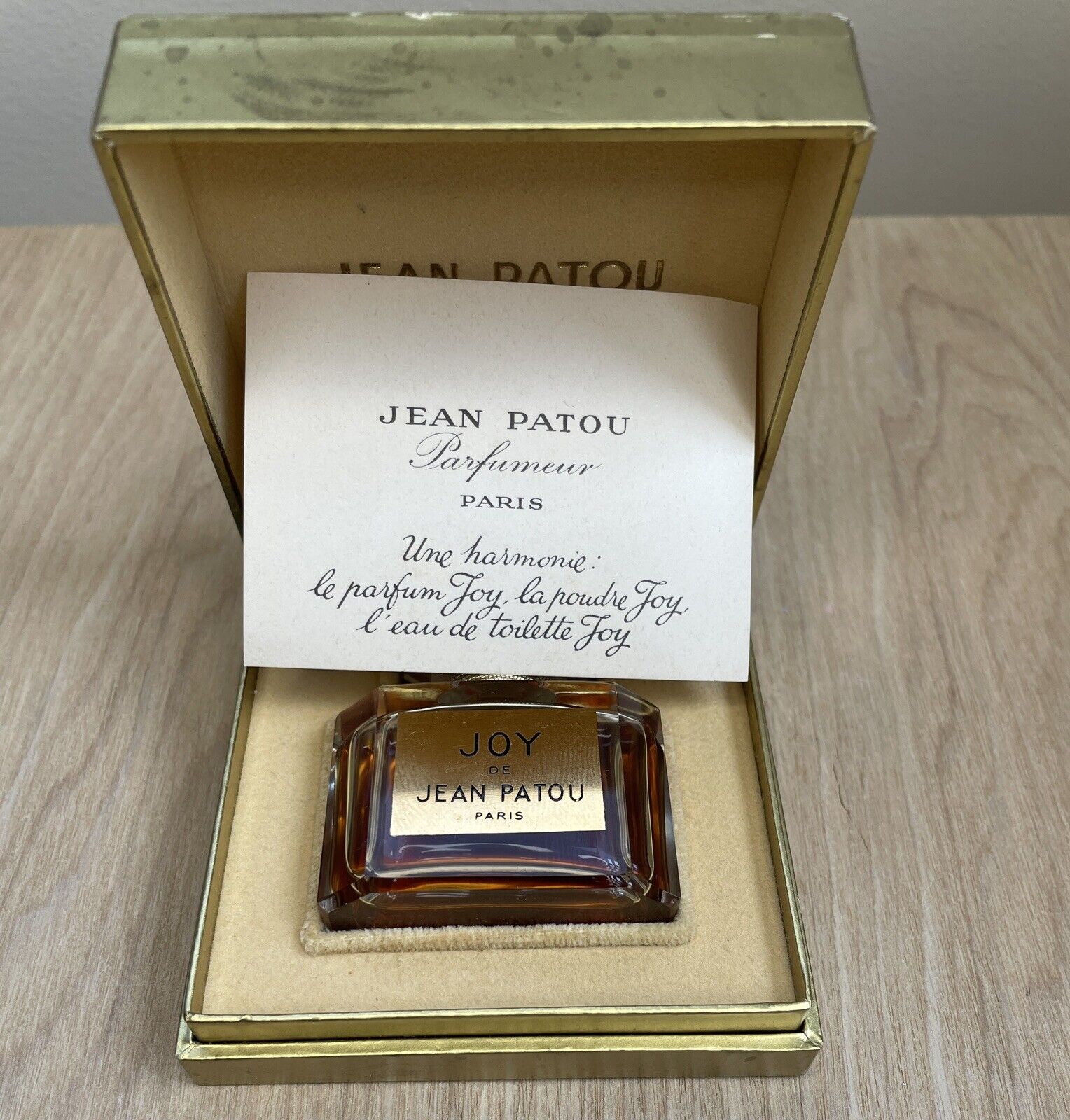 Vintage Joy De Jean Patou (No. 601) Sealed Bottle  Open Box Please See Photos