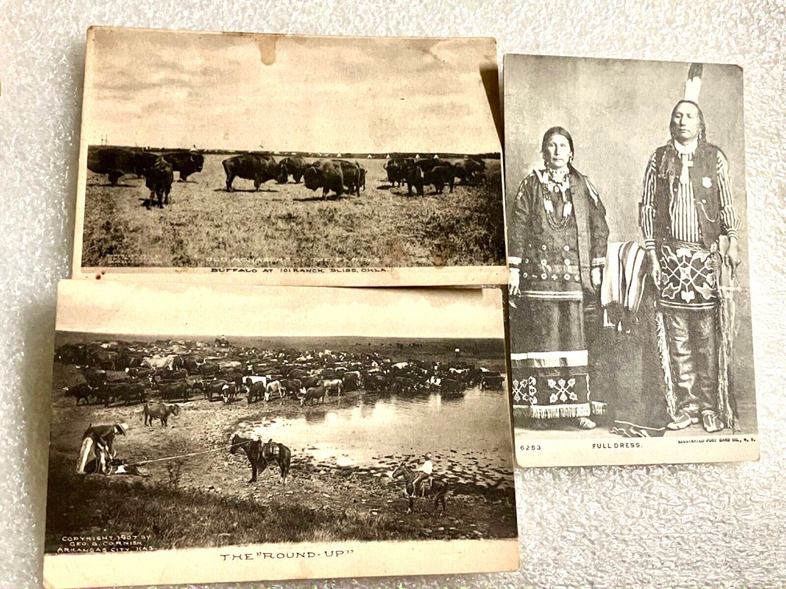 3 Vintage Postcards 101 Ranch Area c1907