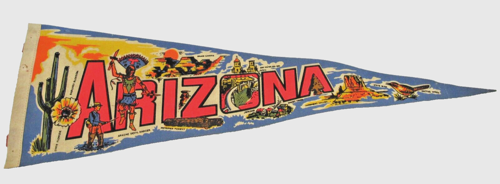 🌵  Arizona  State Souvenir  Pennant / Banner Flag Wall Hanger 