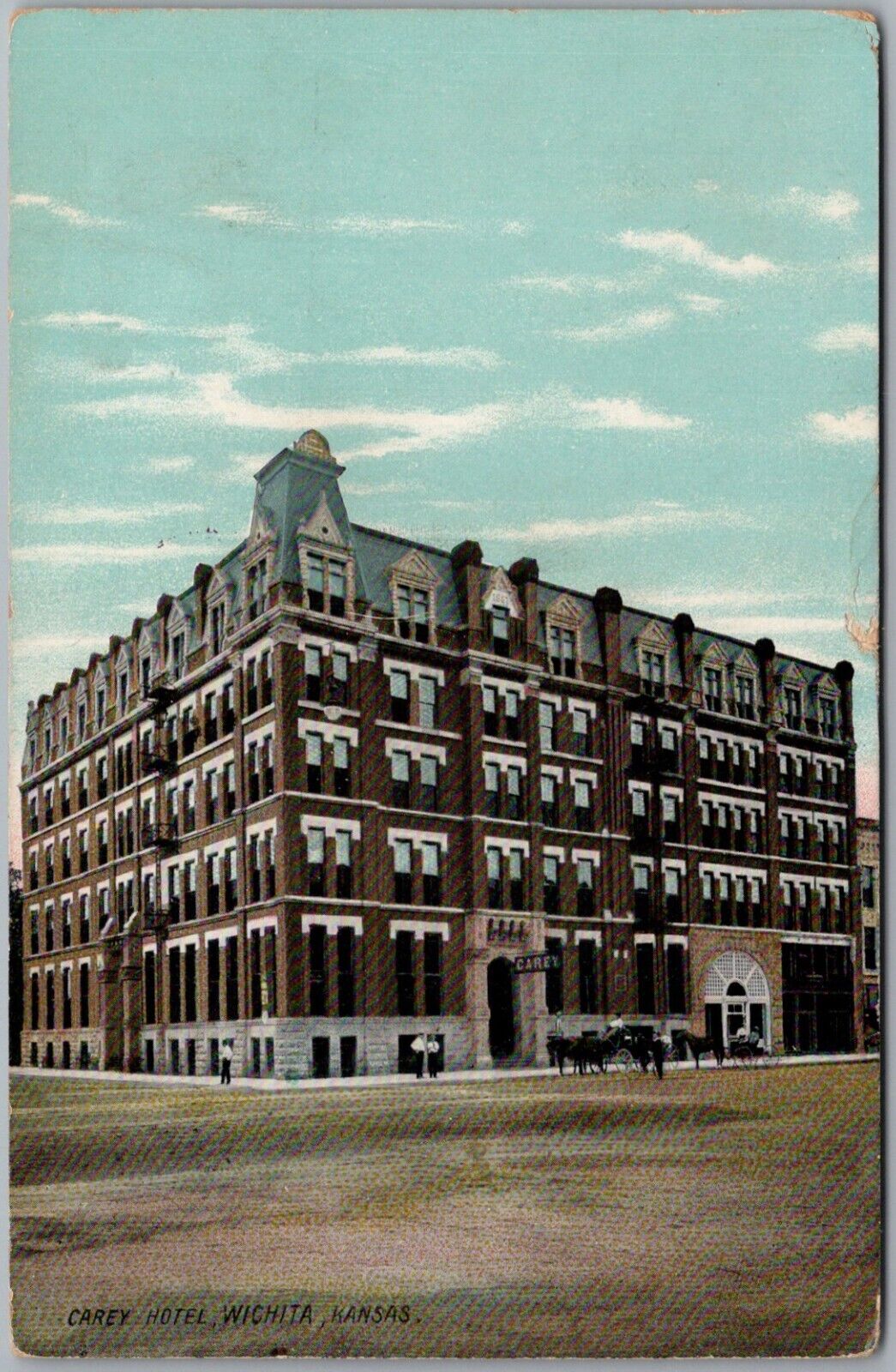 Carey Hotel Wichita Kansas 1912 Postcard N406