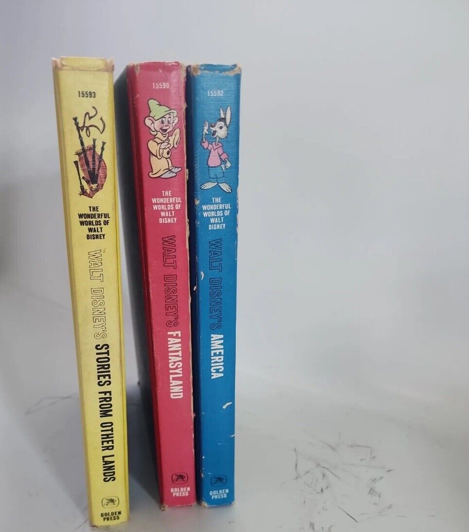 Set of 3 Books The Wonderful Worlds of Walt Disney Golden Press 1965