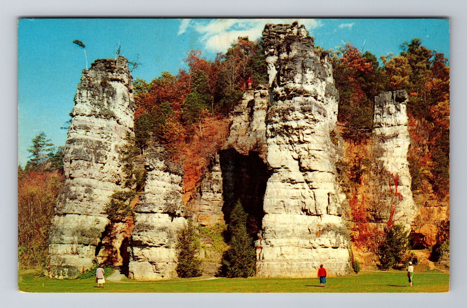 Mount Solon VA-Virginia, Natural Chimneys, Antique, Vintage Souvenir Postcard