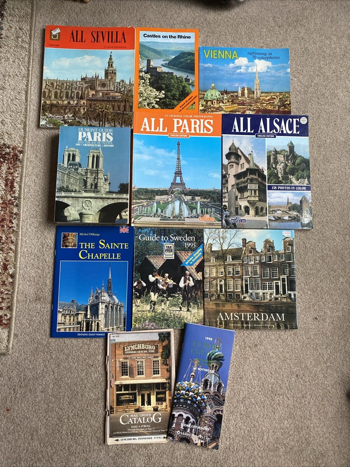 Lot Of 11 Vintage Travel Guides Brochures Maps Souvenirs Etc.