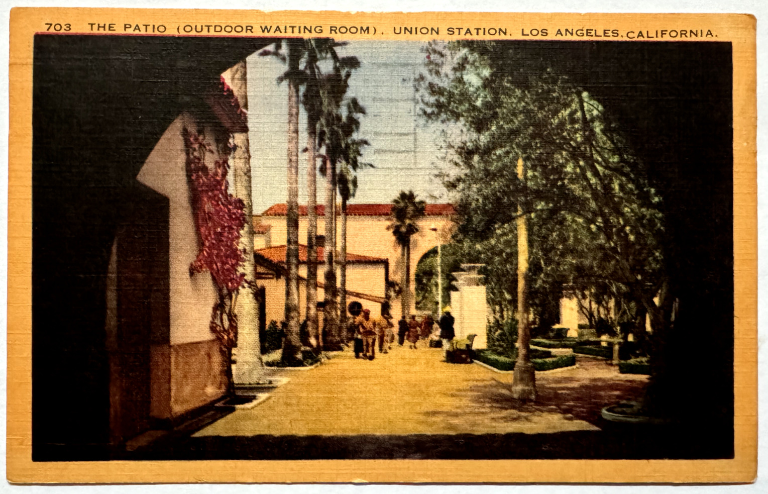 The Patio Outdoor Waiting Room Union Station Los Angeles California CA Postcard